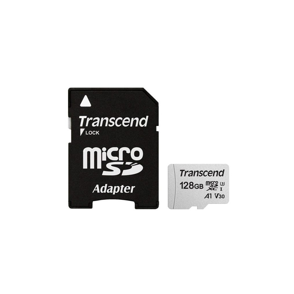 Карта пам'яті Transcend 128GB microSDXC class 10 UHS-I U3 (TS128GUSD300S-A) - зображення 1