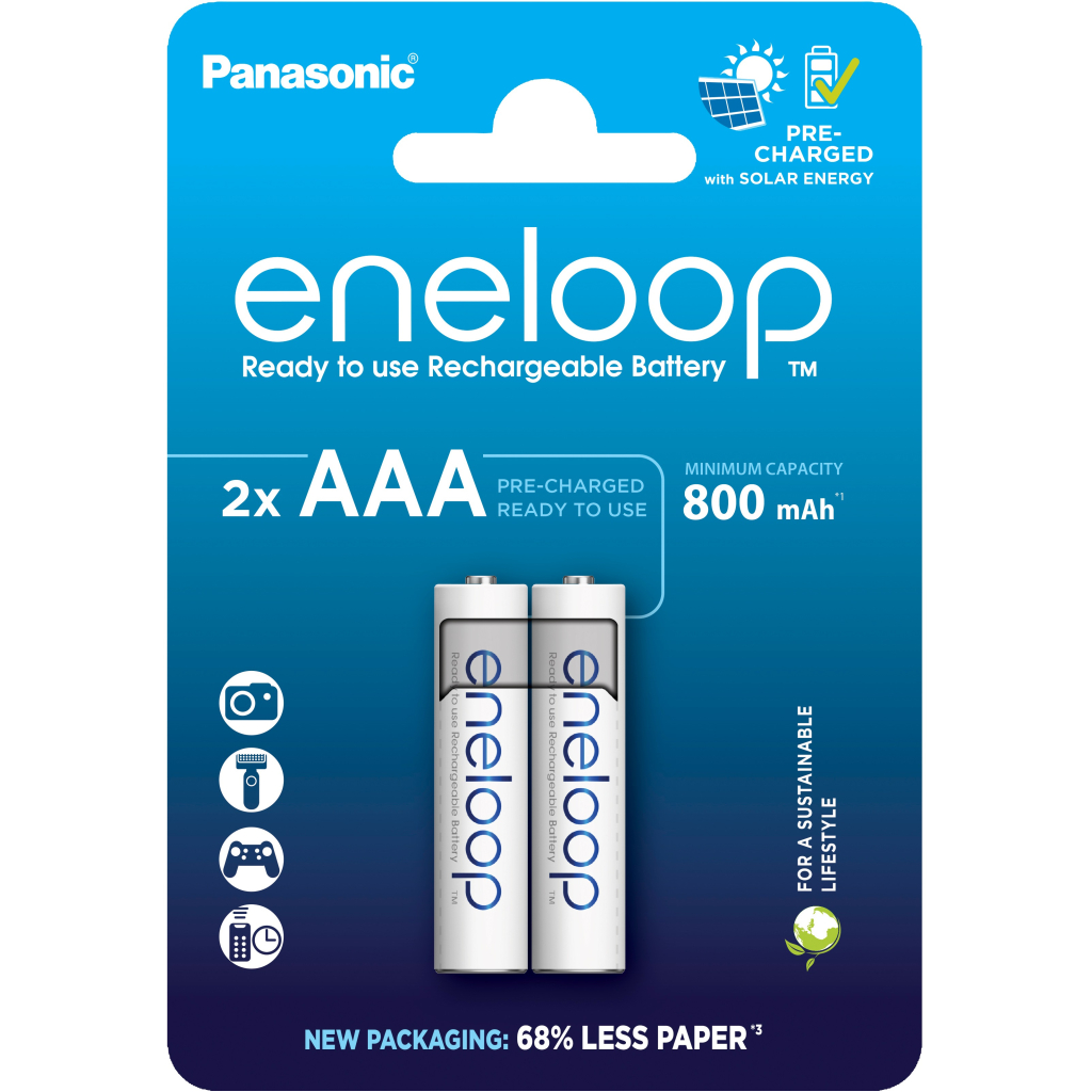 Акумулятор Panasonic AAA Eneloop 800mAh NI-MH * 2 (BK-4MCDE/2CP) - зображення 1