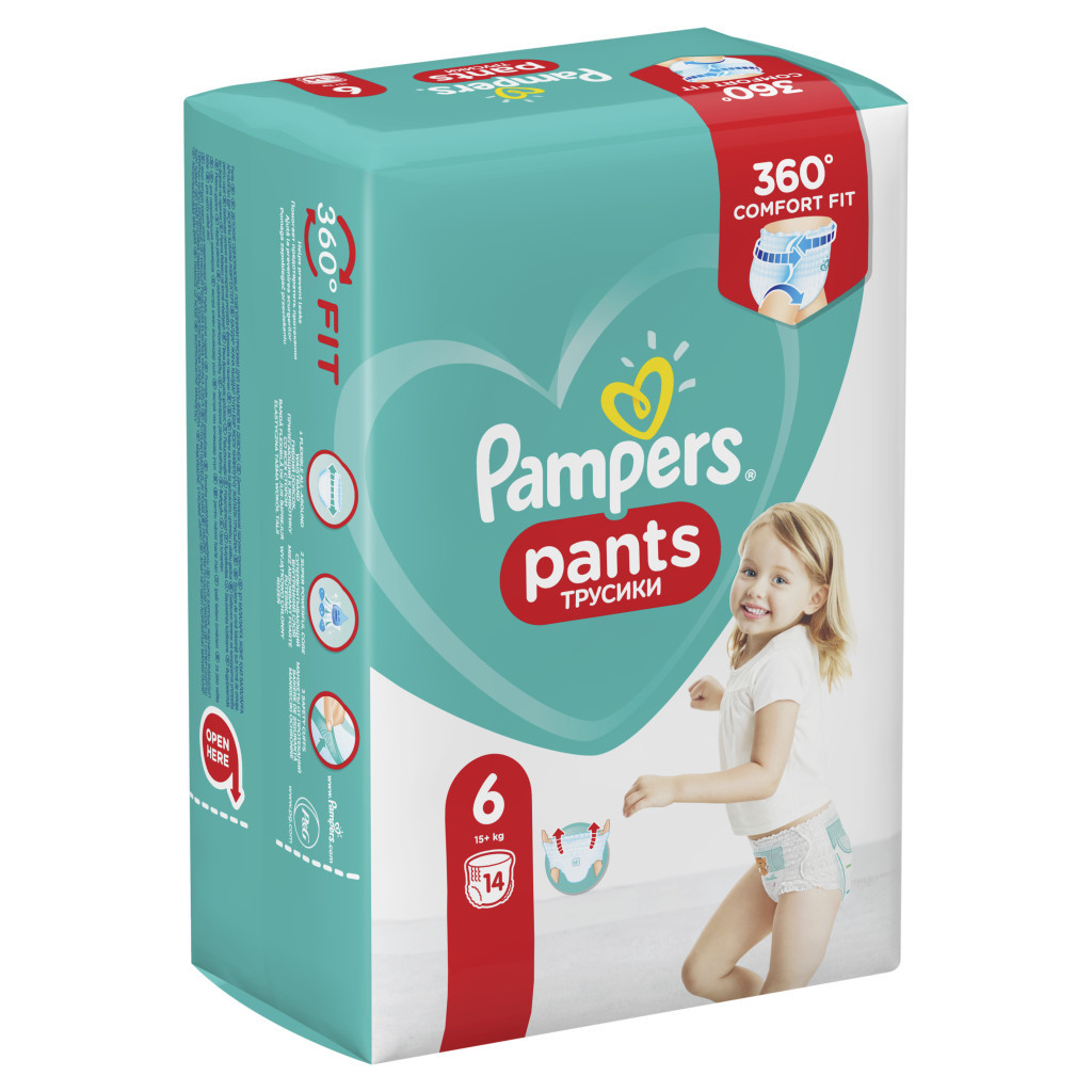 Підгузки Pampers трусики Pants Extra Large Розмір 6 (15+ кг), 14 шт (8001090414359) - зображення 3