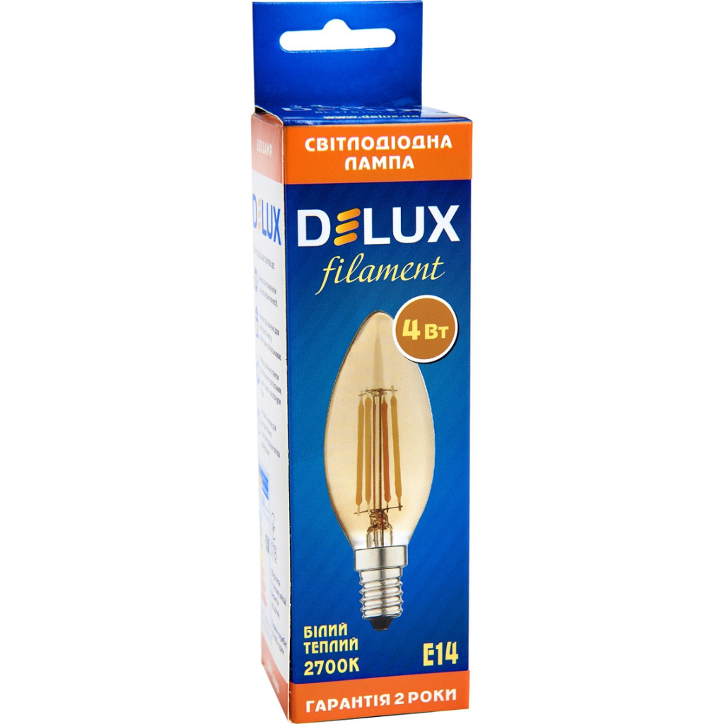 Лампочка Delux BL37B 4 Вт 2700K amber 220В E14 filament (90011682) - picture 4