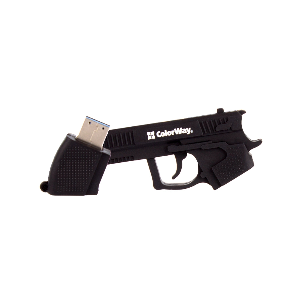 USB флеш накопичувач ColorWay Pistol 64 GB 3.0 Black (CW-USBPL64) - изображение 8