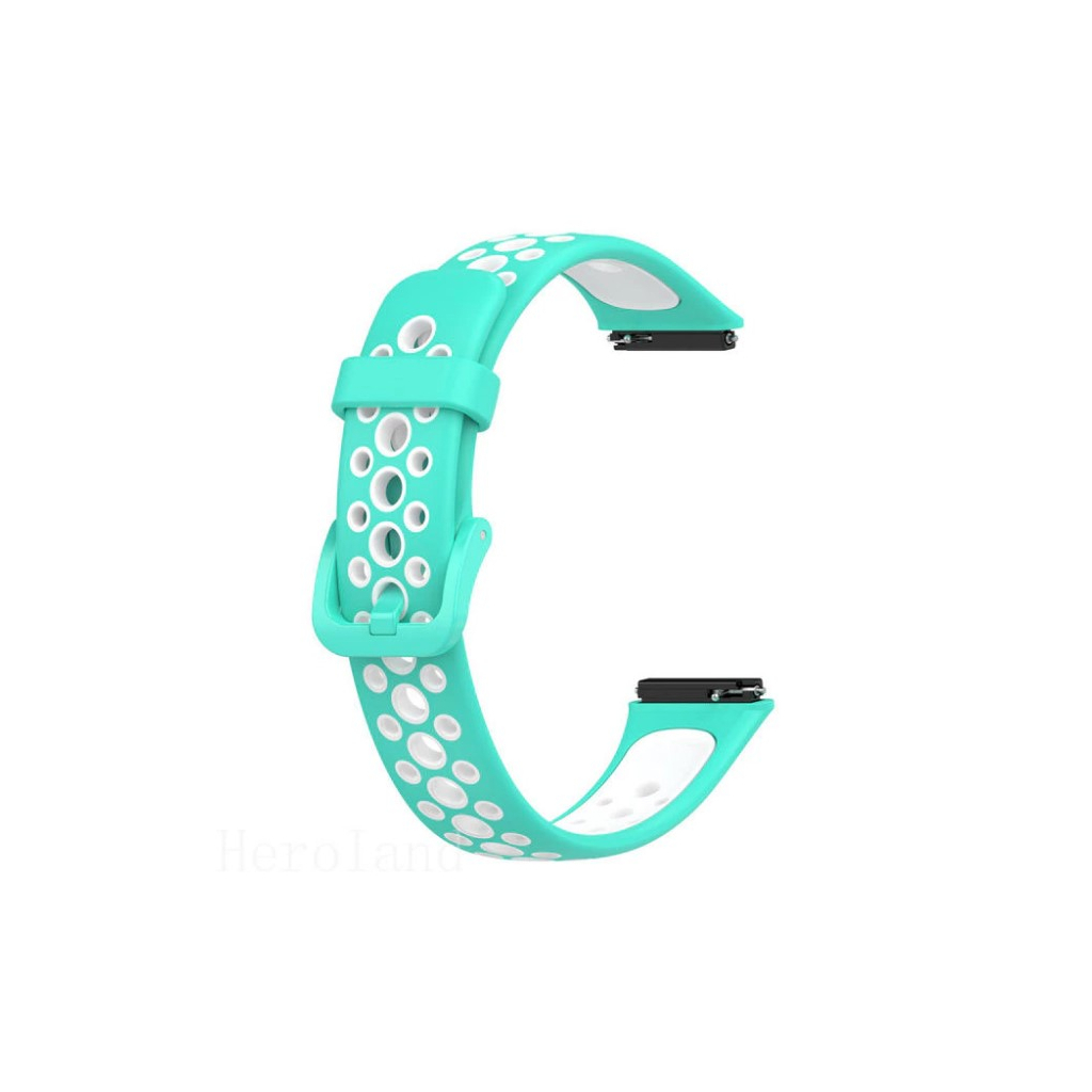 Ремінець до фітнес браслета BeCover Vents Style для Huawei Band 7/Honor Band 7 Turquoise-White (709444) - зображення 1