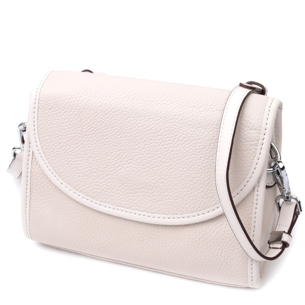 Сумка Vintage Жіноча шкіряна із напівкруглим клапаном Біла (22258) - зображення 1