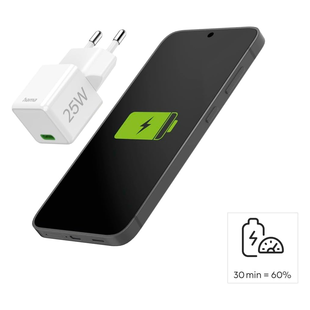 Зарядний пристрій Hama 25W USB-С PD white (00201981) - зображення 4