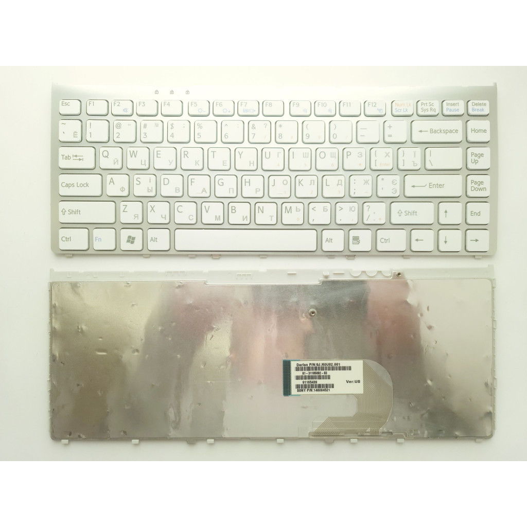 Клавіатура ноутбука Sony VGN-FW series белая UA (A43345) - зображення 1