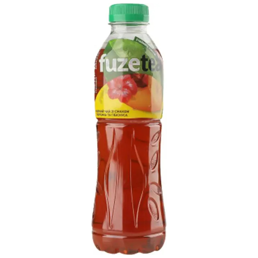 Напій Fuzetea Чай холодний чорний Зі смаком персика та гібіскуса 500 мл (5449000236623) - зображення 1