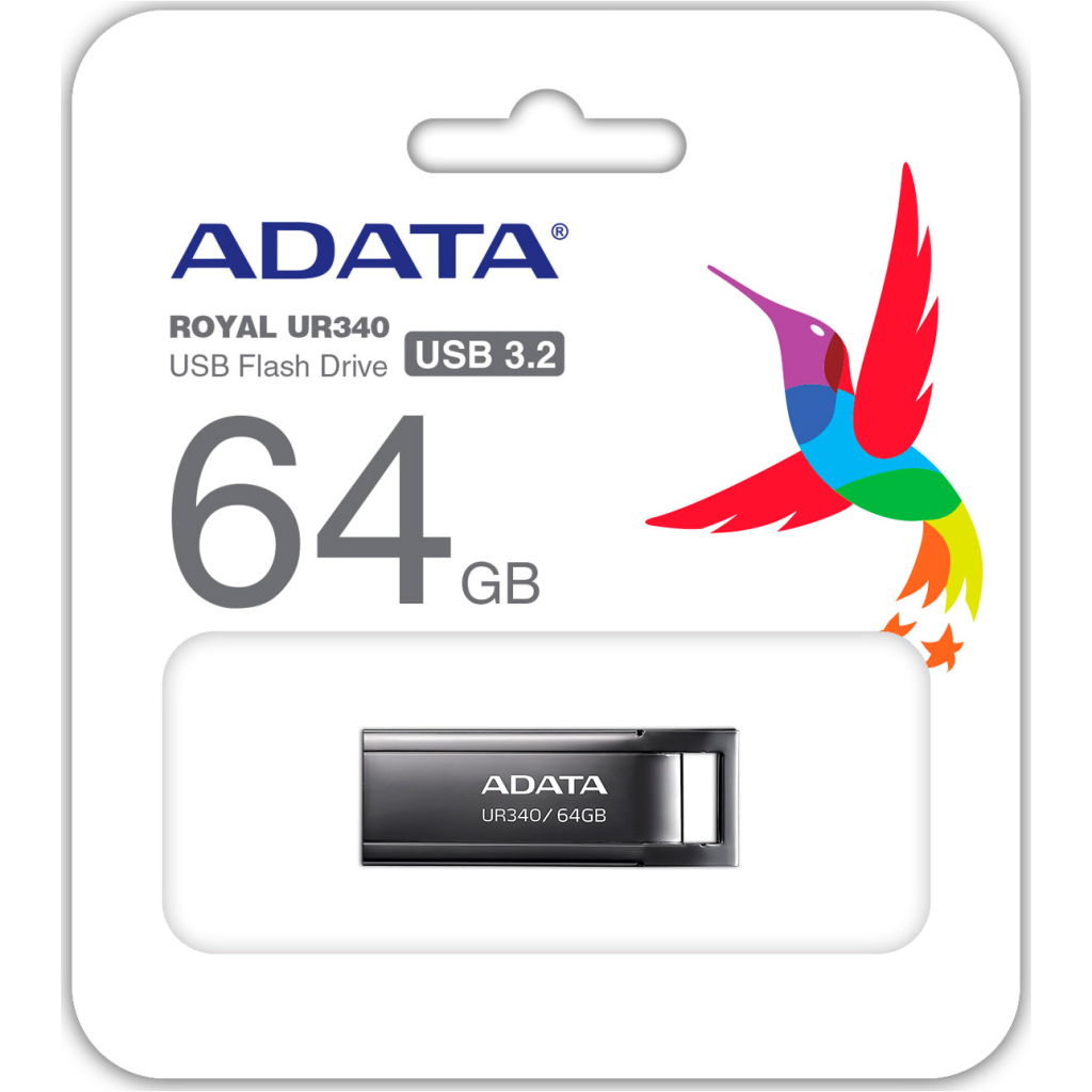 USB флеш накопичувач ADATA 64GB UR340 Black USB 3.2 (AROY-UR340-64GBK) - зображення 5