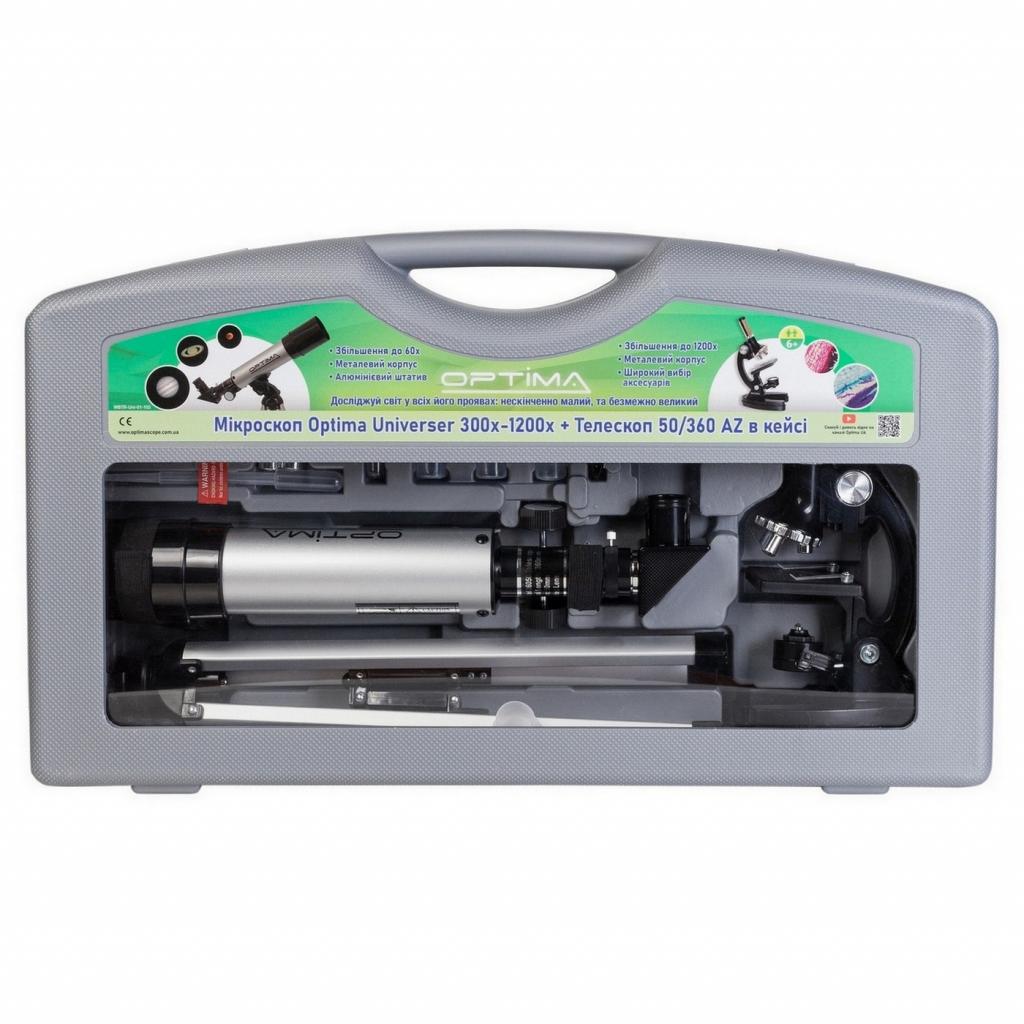 Мікроскоп Optima Universer 300x-1200x + Телескоп 50/360 AZ в кейсе (928587) - зображення 8