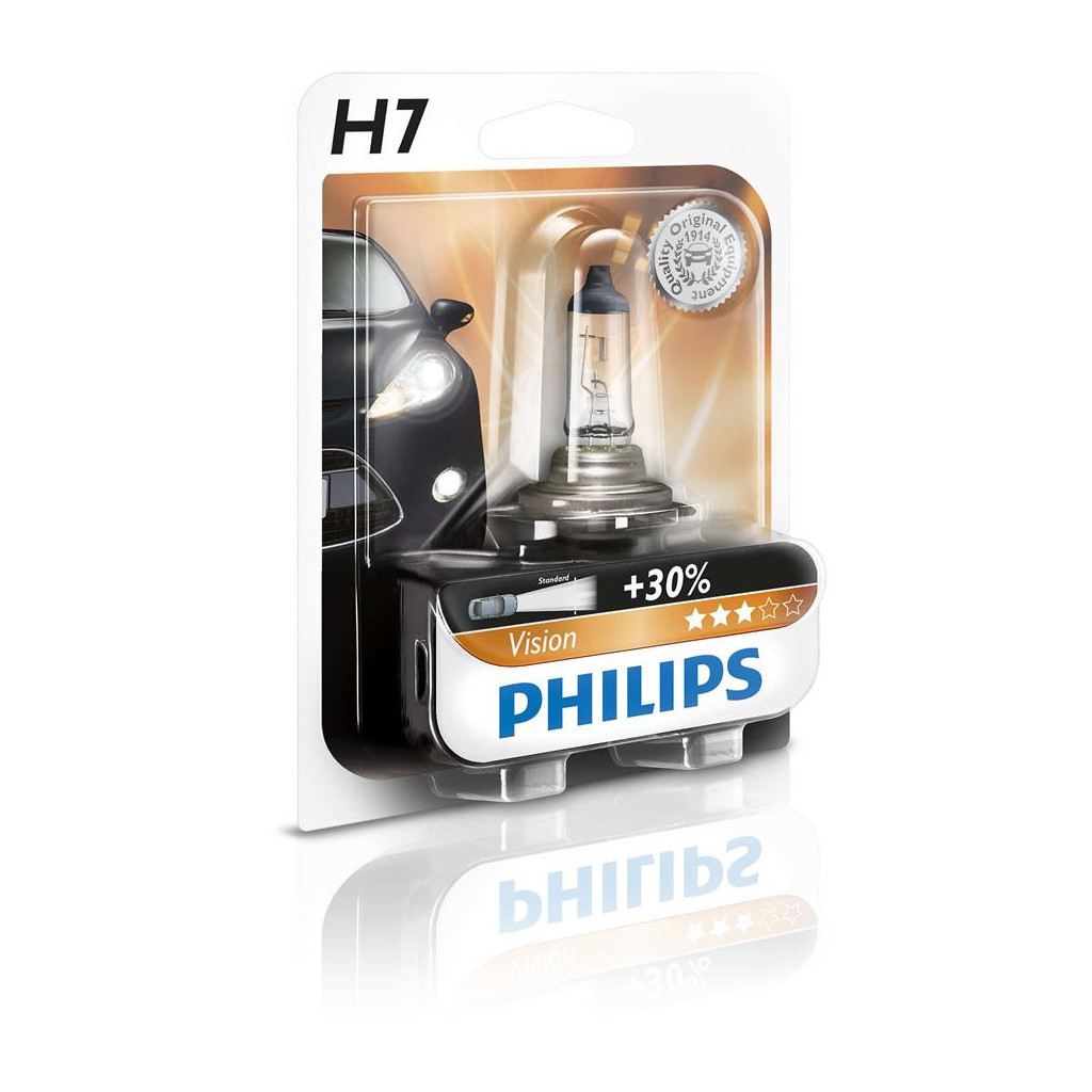 Автолампа Philips H7 Vision, 3200K, 1шт (12972PRB1) - зображення 2