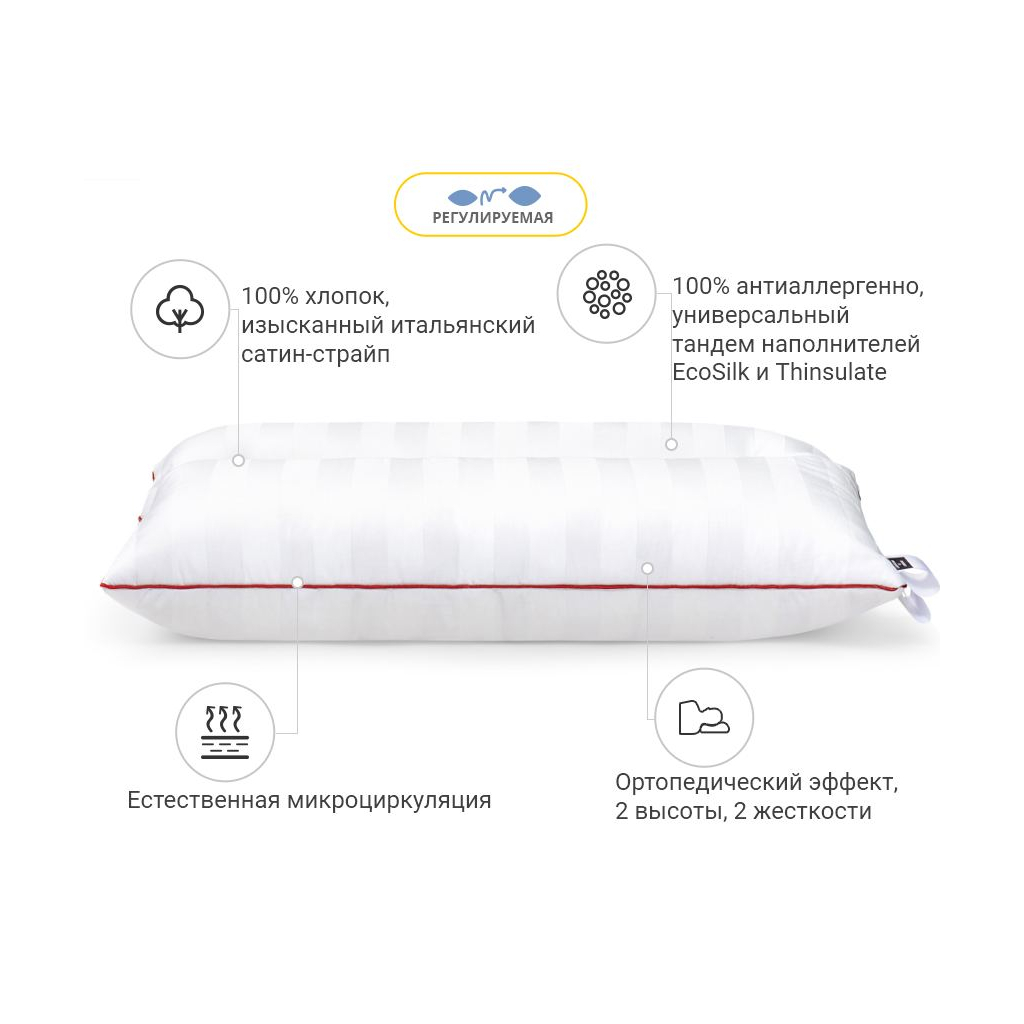 Подушка MirSon ортопедична DeLuxe 50x70 см (2200000008695) - зображення 5