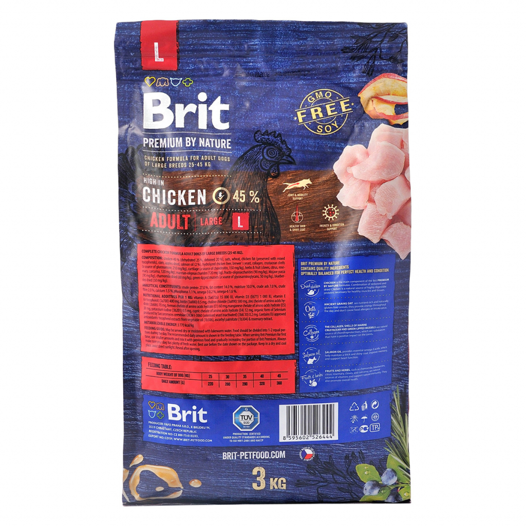 Сухий корм для собак Brit Premium Dog Adult L 3 кг (8595602526444) - зображення 3