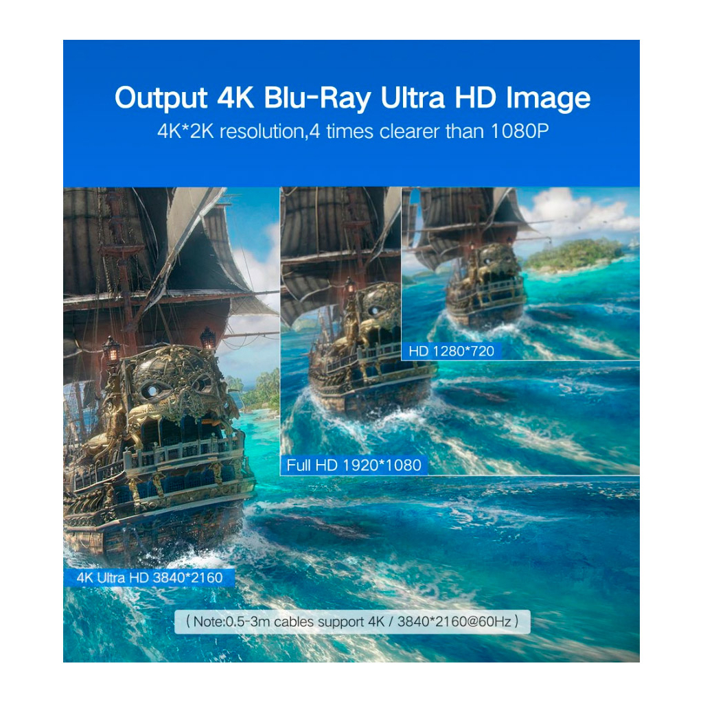 Кабель мультимедійний HDMI M to HDMI M 10.0m HD104 black UGREEN (10110) - зображення 4