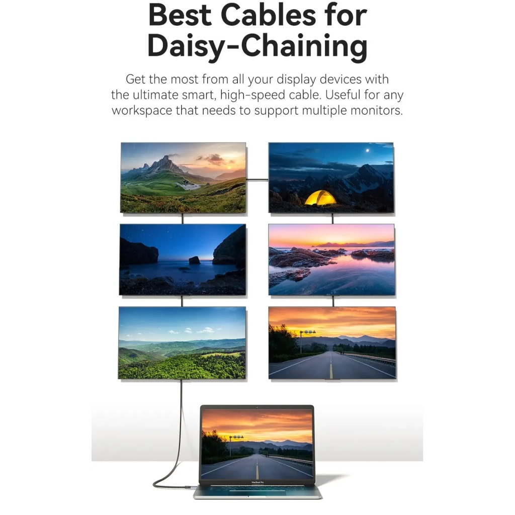 Дата кабель USB-C to USB-C 1.0m USB4.0 240W (50V/5A) 8K60Hz Thunderbolt 4 Gray Aluminum Alloy Vention (TAVHF) - зображення 10