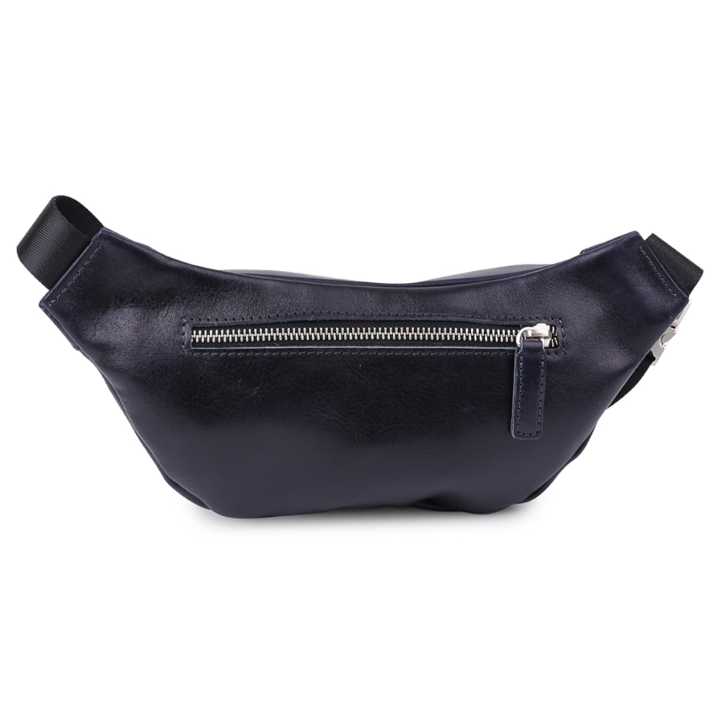 Сумка Grande Pelle Шкіряна бананка унісекс Синя (11569) - зображення 2