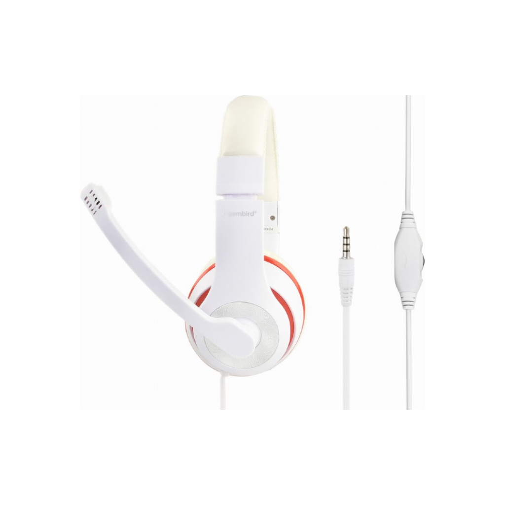 Навушники Gembird MHS-03 White/Red (MHS-03-WTRD) - зображення 2