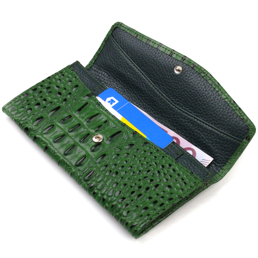 Портмоне Canpellini З натуральної шкіри Зелене (21701) - зображення 5