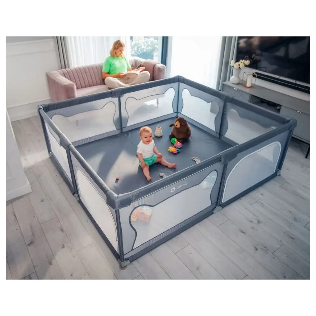 Дитячий манеж Lionelo Willow XL Grey Concrete (LO-WILLOW XL GREY CONCRETE) - зображення 5