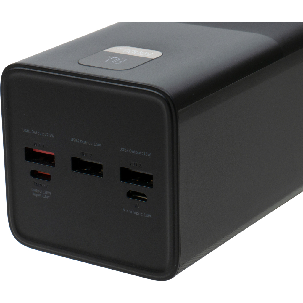 Батарея універсальна Vinga 50000 mAh 22.5W Display Black (VPBB5022) - зображення 8