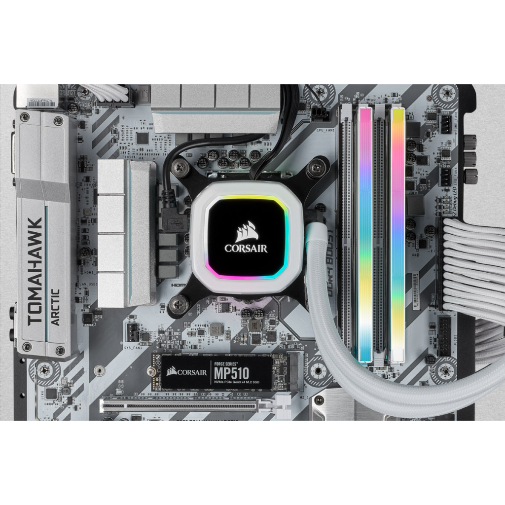 Модуль пам'яті для комп'ютера DDR4 32GB (2x16GB) 3600 MHz Vengeance RGB Pro SL White Corsair (CMH32GX4M2D3600C18W) - зображення 4