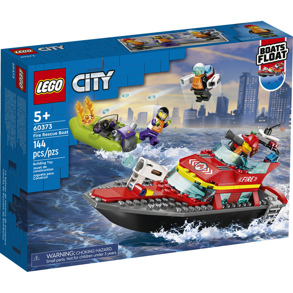 Конструктор LEGO City Човен пожежної бригади 144 деталі (60373) - зображення 1