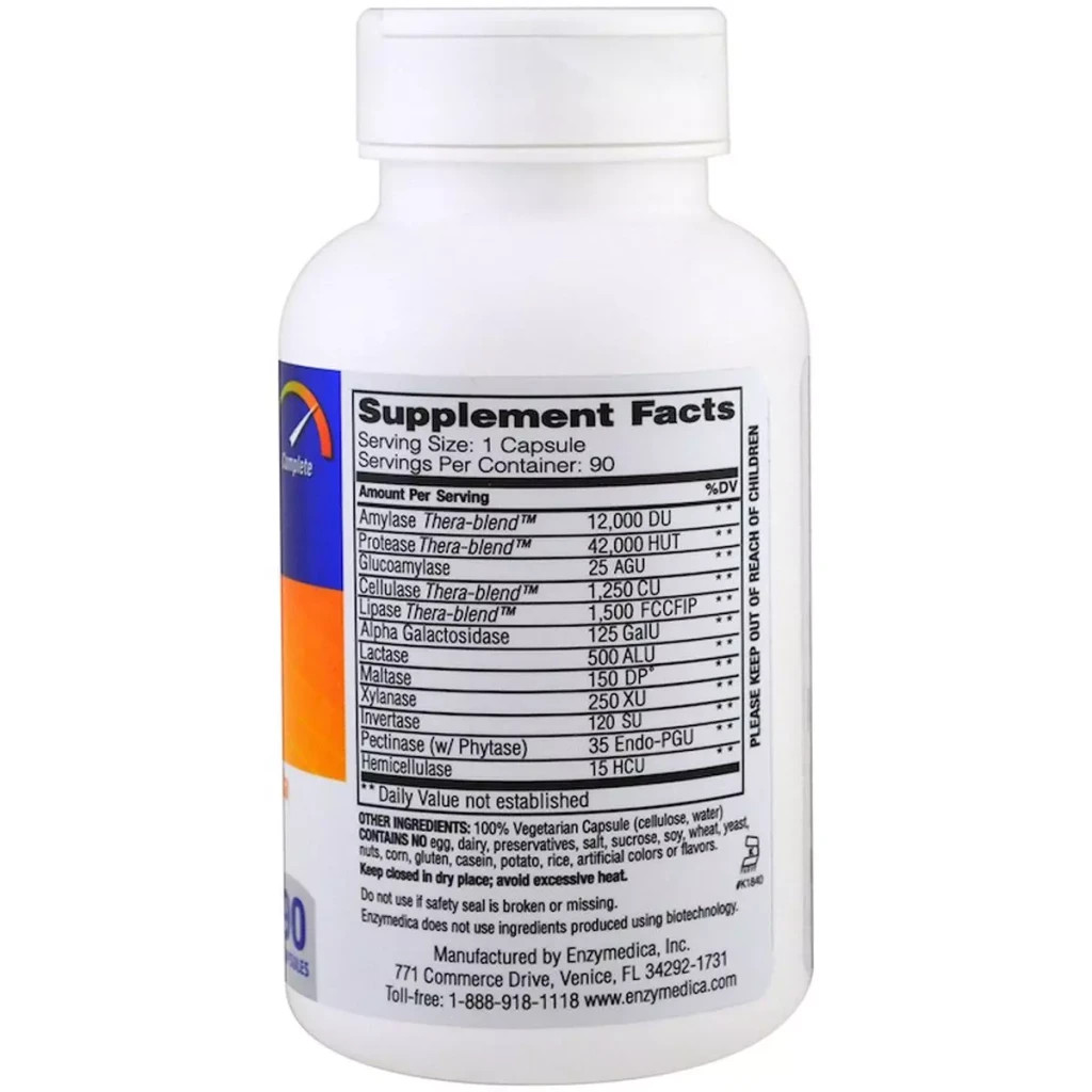 Пробіотики Enzymedica Ферменти для засвоєння, Повний білковий склад, Digest, 90 капсул (ENZ-98111) - зображення 2