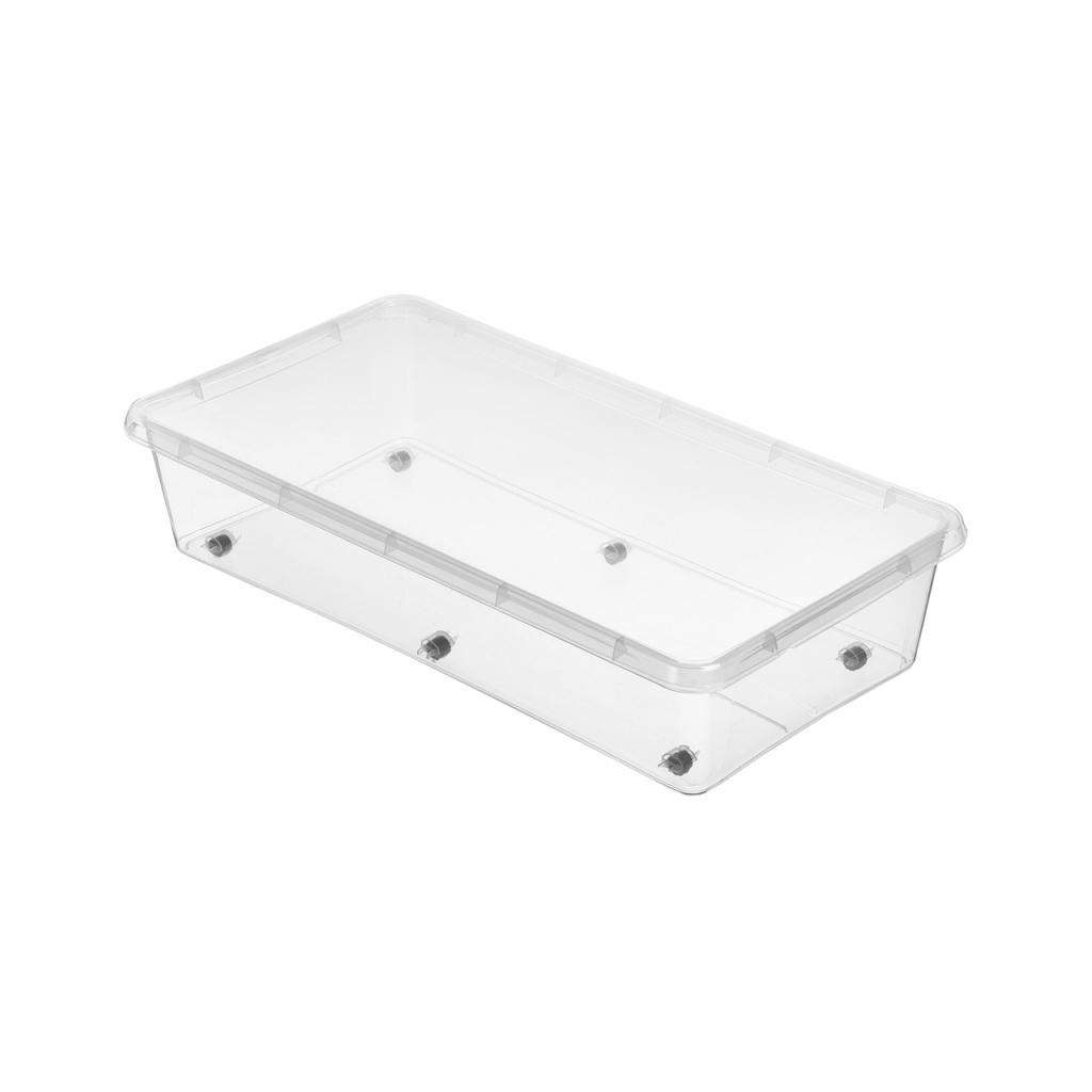 Контейнер для зберігання Orplast прямокутний прозорий з кришкою та колесами 29 л (6105) - зображення 1