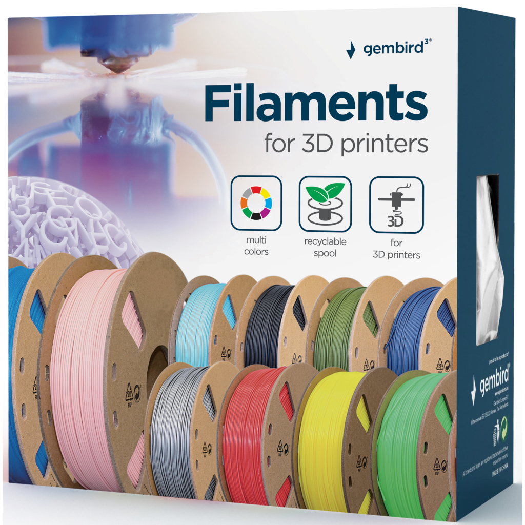 Пластик для 3D-принтера Gembird PETG, 1.75 мм, yellow, 1 кг (3DP-PETG1.75-01-Y) - изображение 3