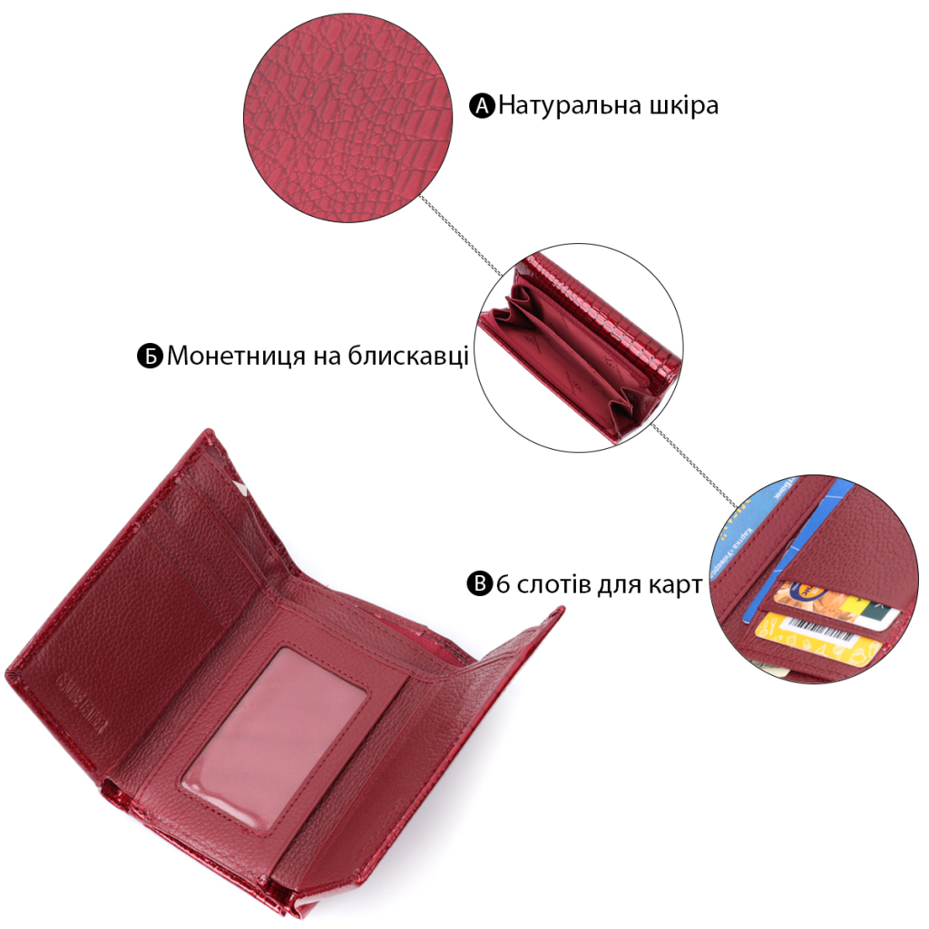 Гаманець ST Leather З натуральної шкіри Червоний (22708) - зображення 4