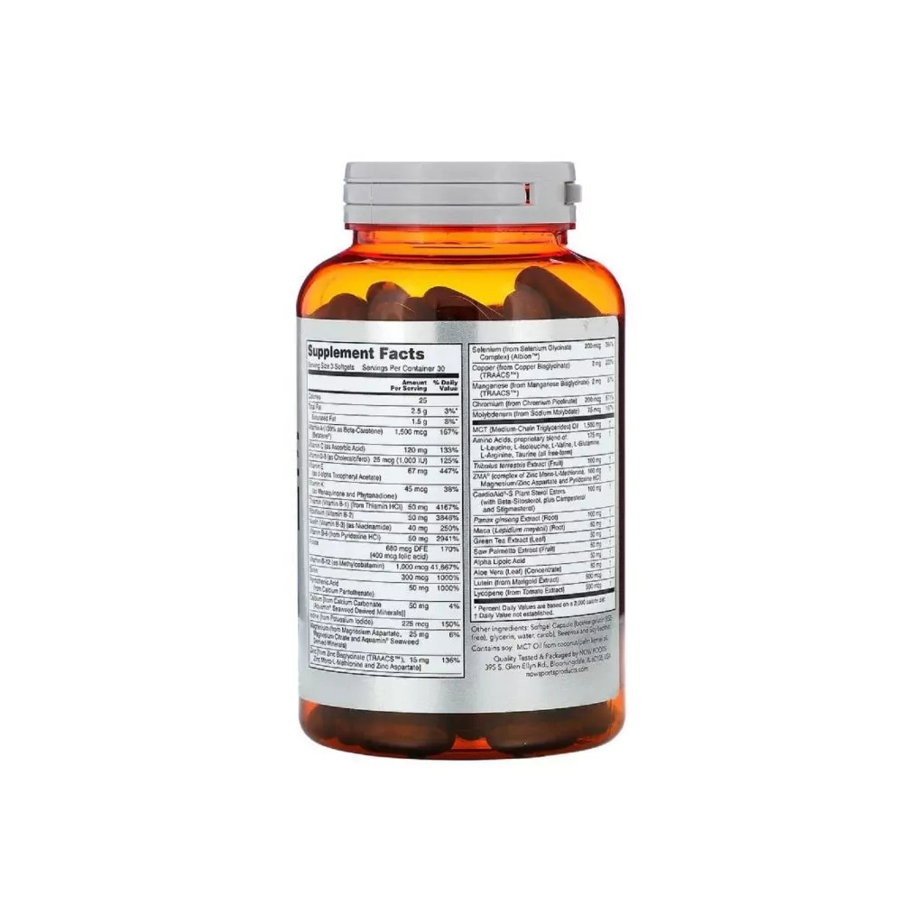 Вітамінно-мінеральний комплекс Now Foods Чоловічі Мультивітаміни для активних видів спорту, Men's A (NOW-03890) - зображення 2