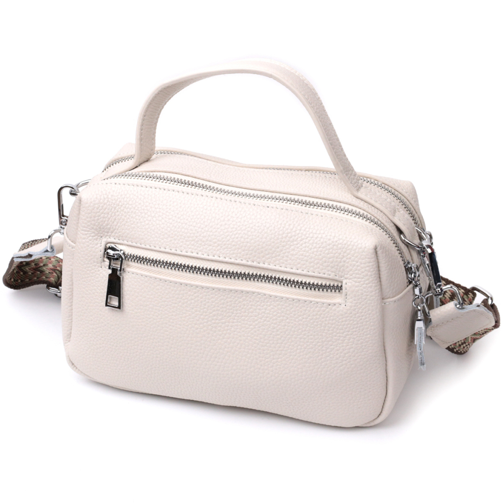 Сумка Vintage Жіноча прямокутна на два відділення з натуральної шкіри Біла (22344) - зображення 2