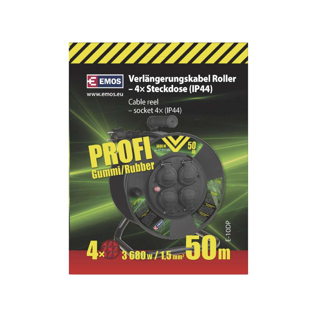 Мережевий подовжувач EMOS катушка 4 роз., 50 м (P08250) - зображення 4