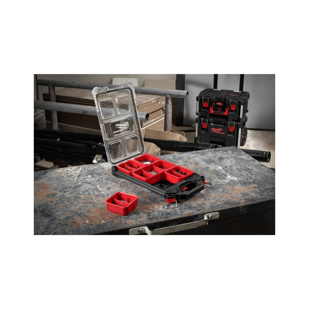 Ящик для інструментів Milwaukee органайзер компактний тонкий PACKOUT 250х380х65мм (4932471065) - зображення 3