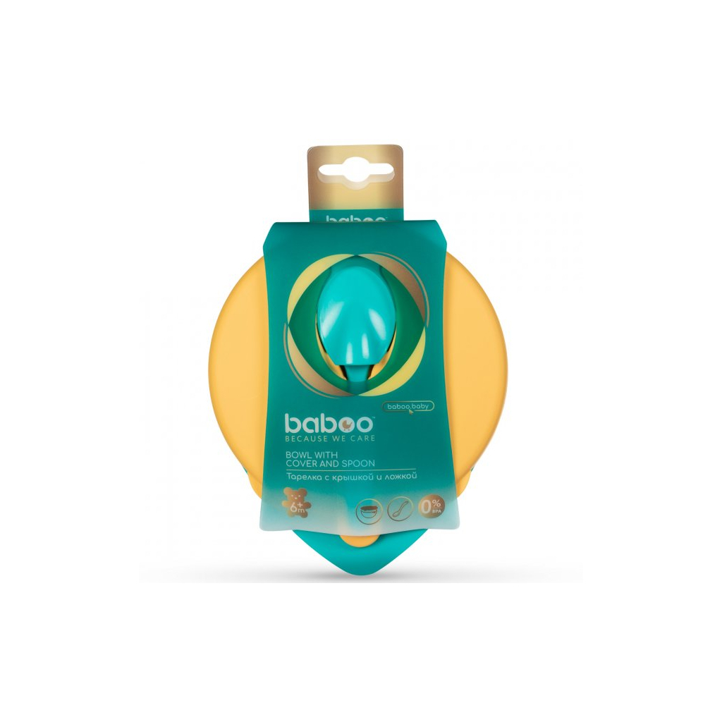 Набір дитячого посуду Baboo тарілочка глибока з кришкою та ложечкою помаранчева (90593) - picture 4