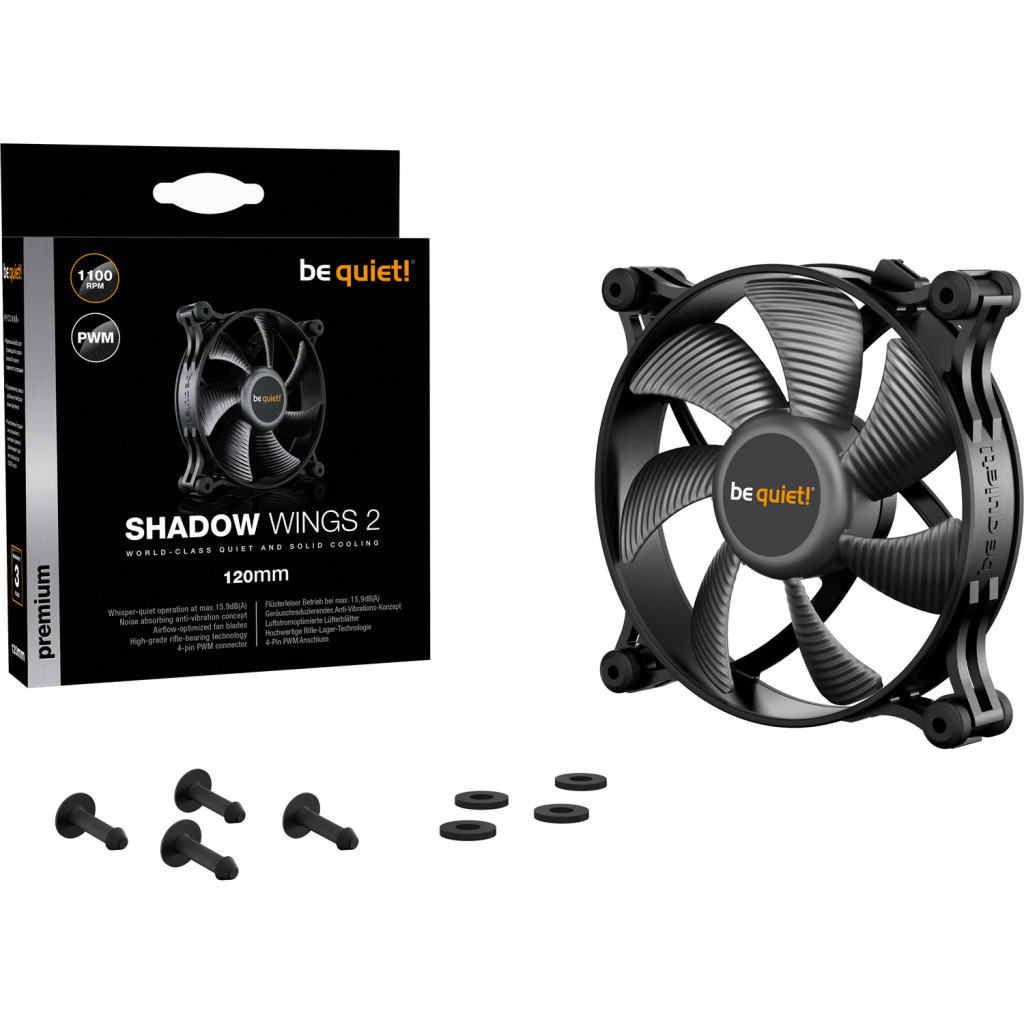 Кулер до корпусу Be quiet! Shadow Wings 2 120mm PWM (BL085) - зображення 5
