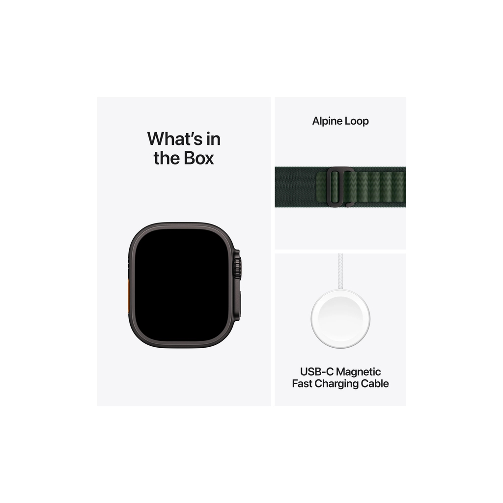 Смарт-годинник Apple Watch Ultra 2 2024 GPS + Cellular 49mm Black Titanium Case with Dark Green Alpine Loop - Medium (MX4R3UL/A) - изображение 9
