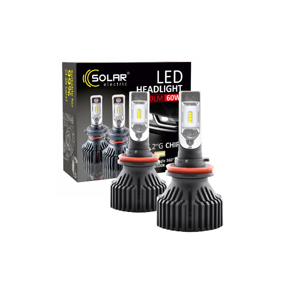 Автолампа SOLAR H11 12/24V 6500K 8000Lm 60W ZES Chip (8311) - зображення 3