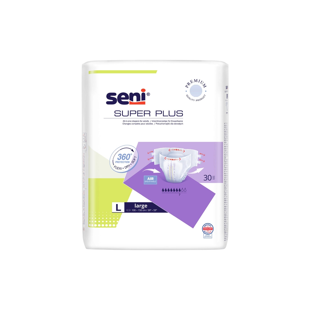Підгузки для дорослих Seni Super Plus Large 100-150 см 30 шт (5900516803605) - изображение 1