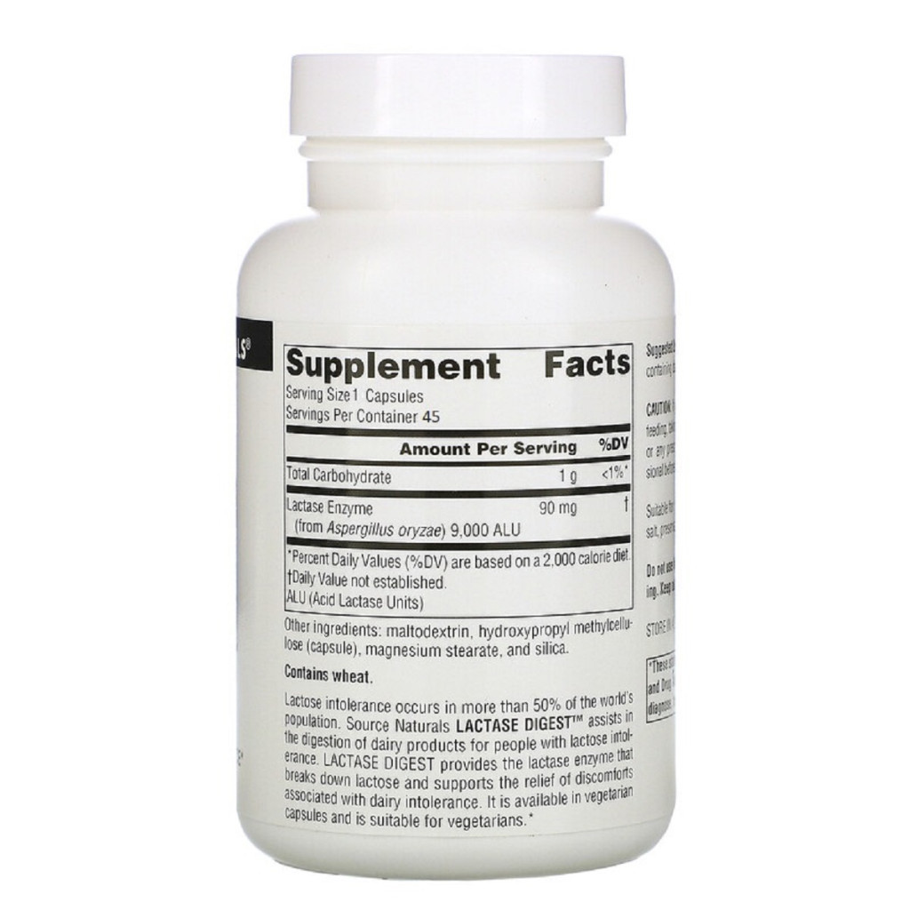 Вітамінно-мінеральний комплекс Source Naturals Лактаза, Lactase Digest, 90 капсул (SN2367) - зображення 2