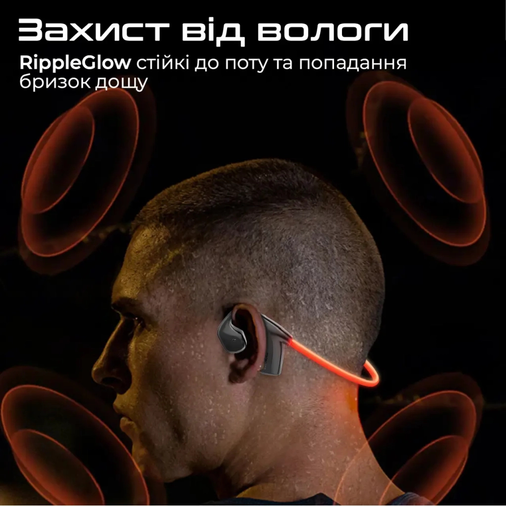 Навушники Promate RippleGlow Black (rippleglow.black) - изображение 4
