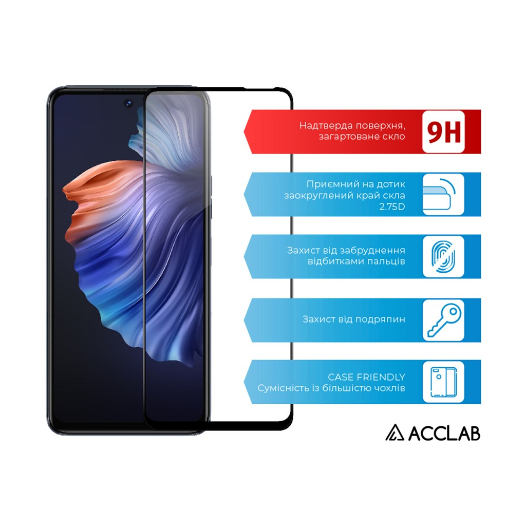 Скло захисне ACCLAB Full Glue Tecno Camon 18 (1283126529115) - зображення 3