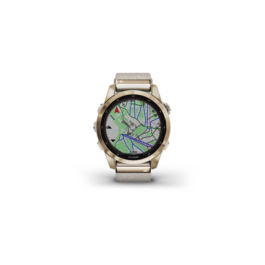 Смарт-годинник Garmin fenix 7S, Sapph Sol, Cream Gold Ti w/ Cream Nylon, GPS (010-02539-39) - зображення 4