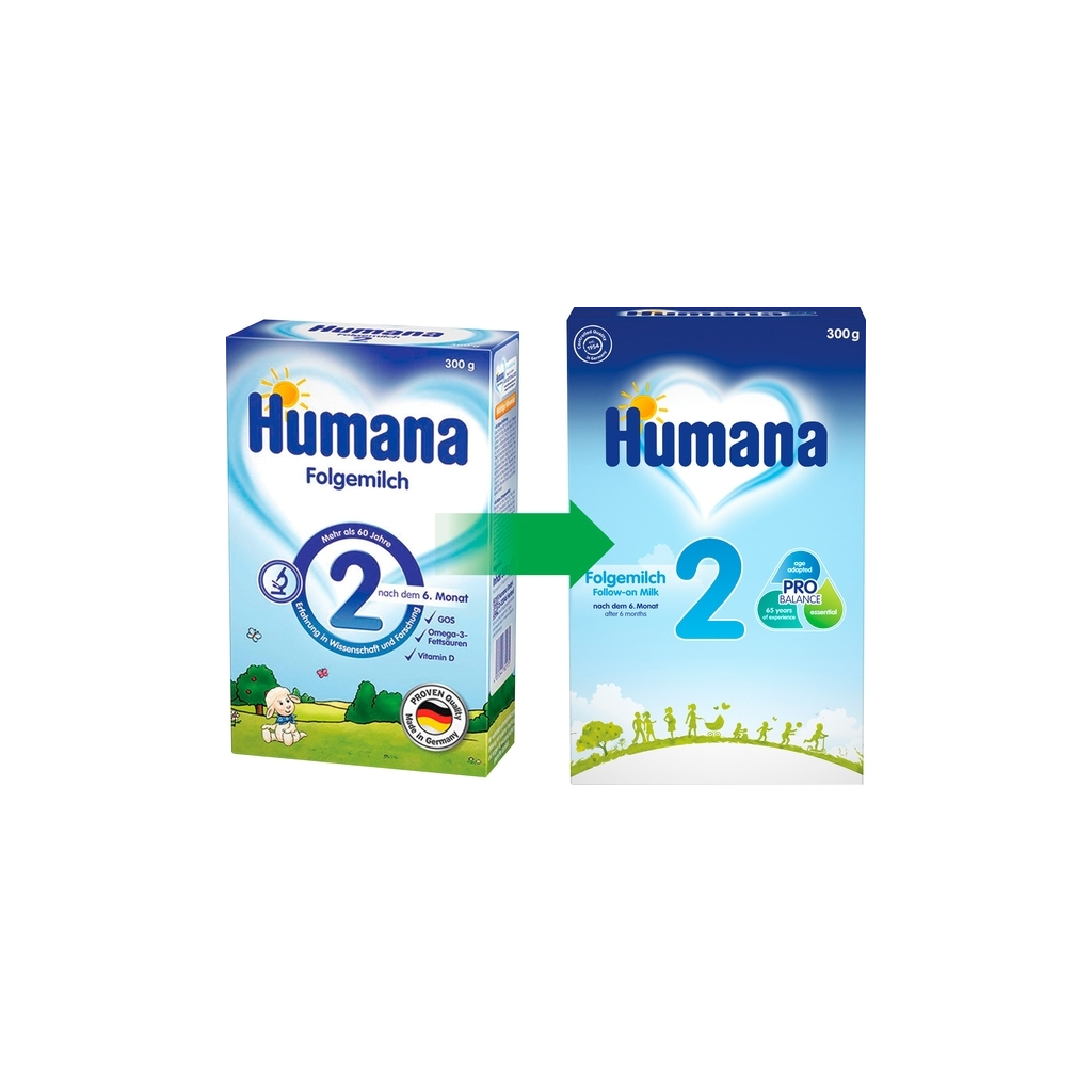 Дитяча суміш Humana 2 молочна з пребіотиками 300 г (4031244720276) - зображення 1
