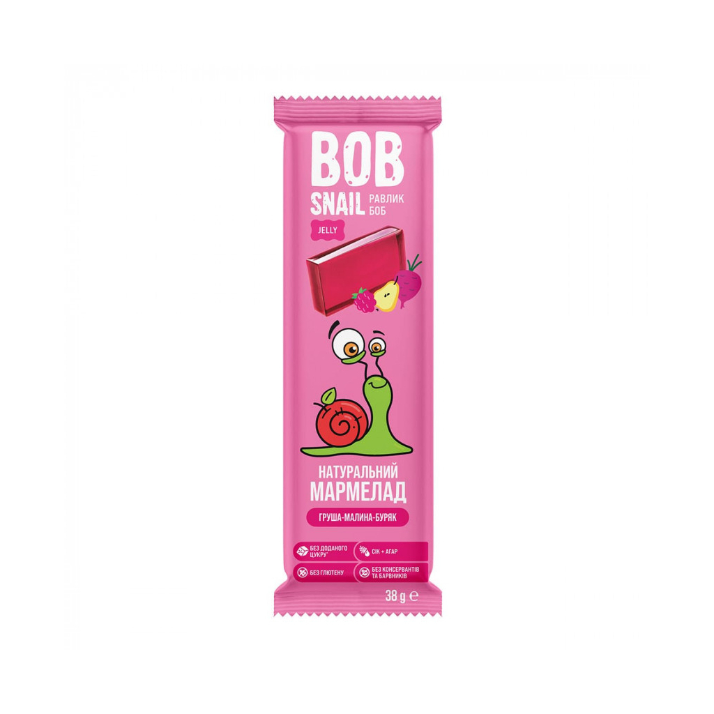 Мармелад Bob Snail Груша Малина Буряк, 38 г (4820219340720) - зображення 1