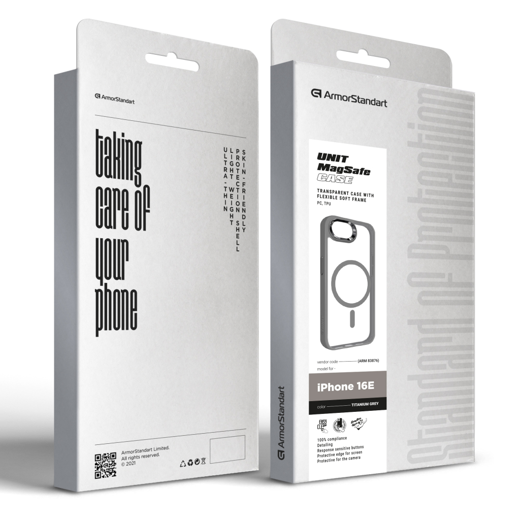 Чохол до мобільного телефона Armorstandart Unit MagSafe Apple iPhone 16e Titanium Grey (ARM83876) - зображення 3