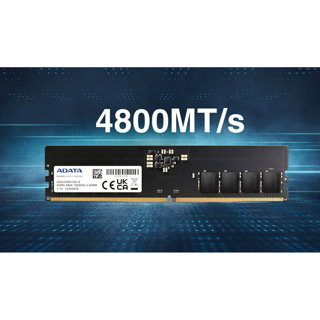 Модуль пам'яті для комп'ютера DDR5 16GB 4800 MHz ADATA (AD5U480016G-R) - зображення 3