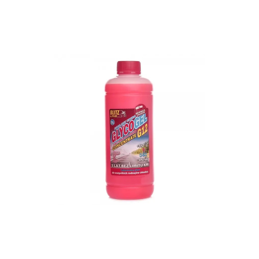 Антифриз BioLine Poland Glycogel G12 ready-mix -37°C чер, 1л (175524) - зображення 1