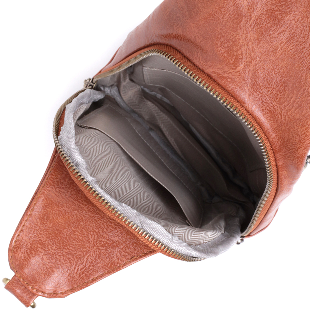 Сумка Vintage Жіноча з екошкіри з акцентом на текстильну лямку Руда (22773) - зображення 7