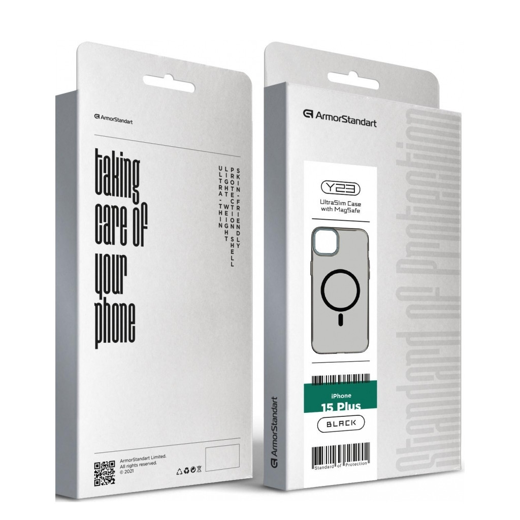 Чохол до мобільного телефона Armorstandart Y23 MagSafe Apple iPhone 15 Plus Transparent Black (ARM68334) - зображення 4