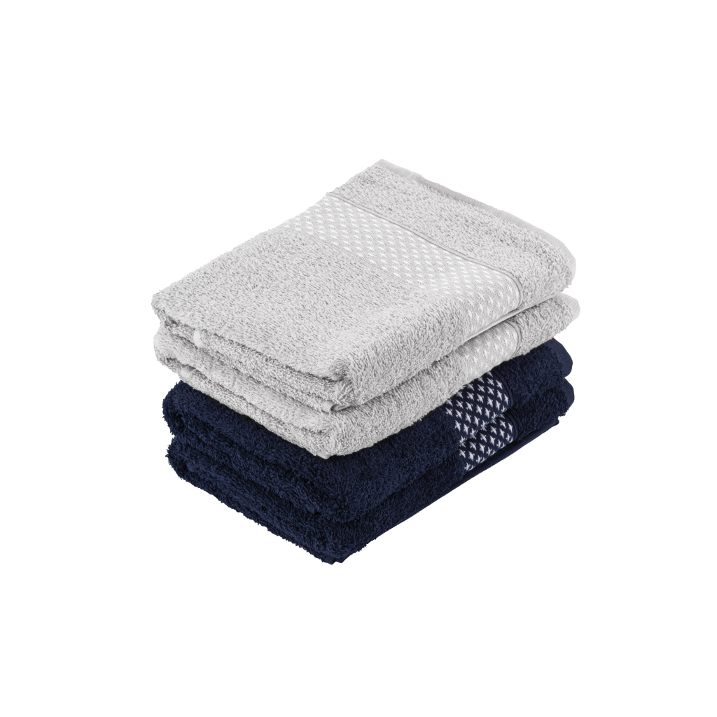 Рушник Ardesto набір 4 махрові Holiday Сріблястий / Індиго 50х90 см х 2 шт + 2 шт (ART2550IS) - зображення 2