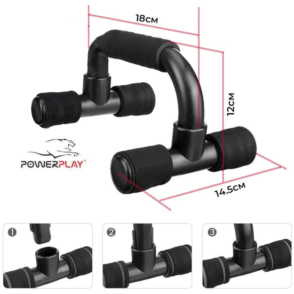 Упори для віджимань PowerPlay 4317 пластикові прямі (PP_4317) - зображення 3